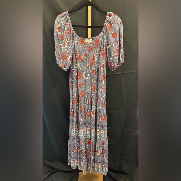Knox Rose Boho prairie Short sleeve floral maxi dress - Picture 1 of 3